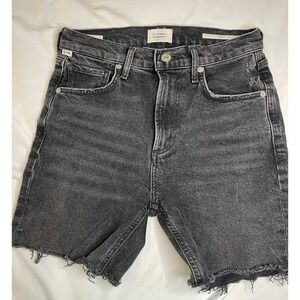 Citizens of Humanity Denim Shorts Frayed Hem Black Wash Premium Vintage 24